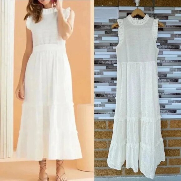 Marie Oliver Quinnlyn Paisley Maxi Dress small cream - Picture 1 of 16